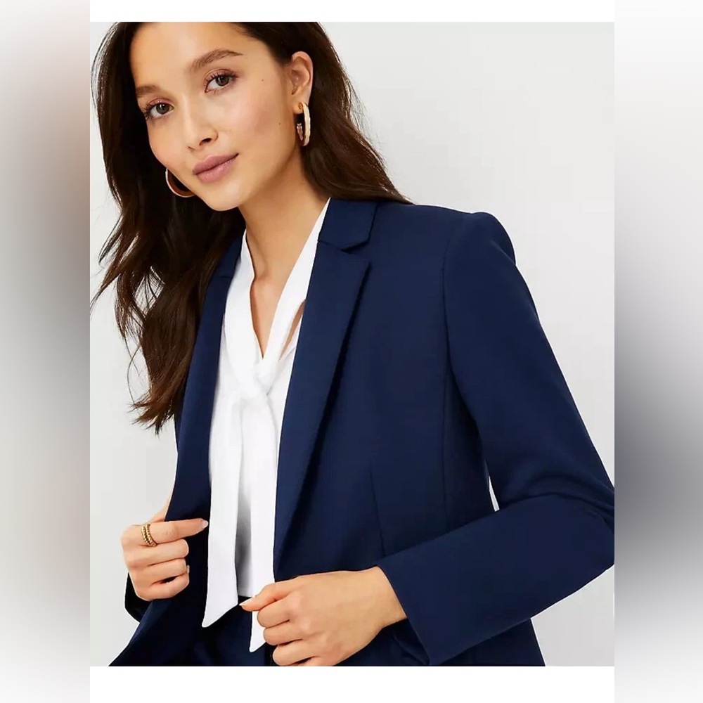 NEW $198 ANN TAYLOR The Notched two button blazer in double knit sz 10P